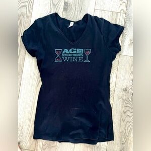 Women's Black V-Neck Top